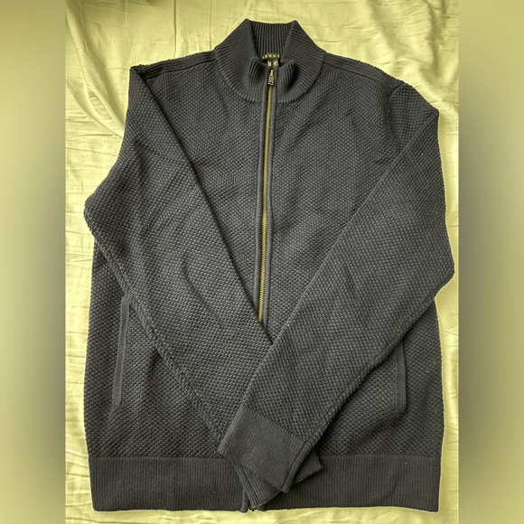 NWOT Theory Zip Up Sweater Werner Baltic Medium - Picture 2 of 5